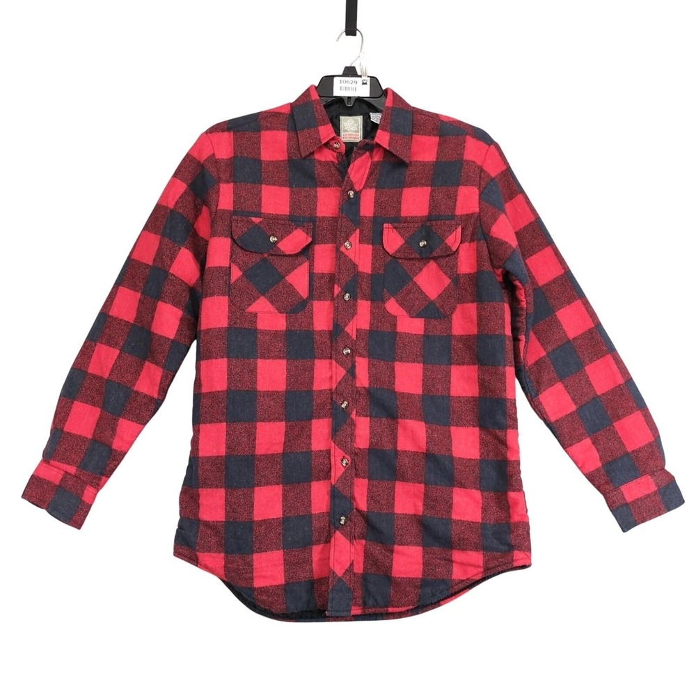 Outdoor Exchange Red Buffalo Plaid Shacket Jacket Mens M Tall Insulated Outdoors